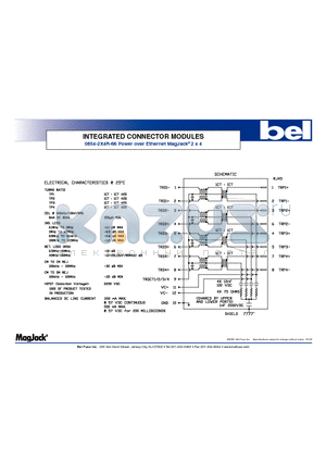 0854-2X4R-66 datasheet - INTEGRATED CONNECTOR MODULES Power over Ethernet MagJack 2 x 4