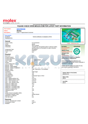 0853490006 datasheet - EMILY Signal Board Connector