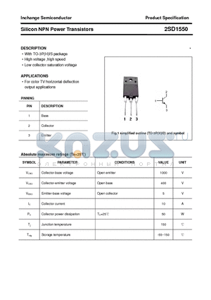 2SD1550 datasheet - Silicon NPN Power Transistors