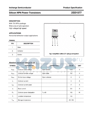 2SD1577 datasheet - Silicon NPN Power Transistors