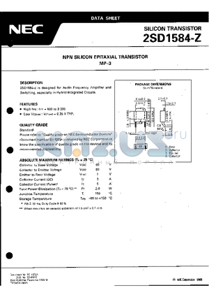 2SD1584 datasheet - NPN SILICON EPITAXIAL TRANSISTOR MP-3