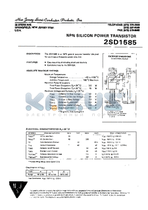 2SD1585 datasheet - NPN SILICON POWER TRANSISTOR