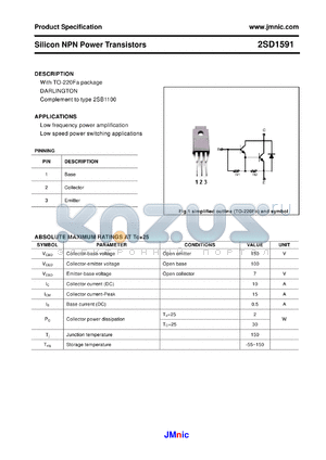 2SD1591 datasheet - Silicon NPN Power Transistors