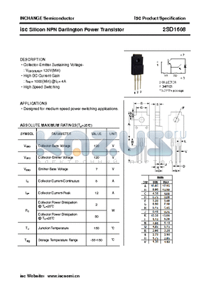 2SD1608 datasheet - isc Silicon NPN Darlington Power Transistor
