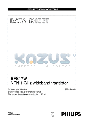 BFS17W datasheet - NPN 1 GHz wideband transistor