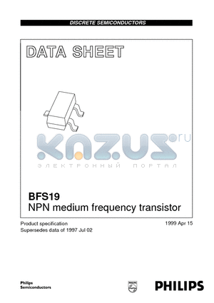 BFS19 datasheet - NPN medium frequency transistor