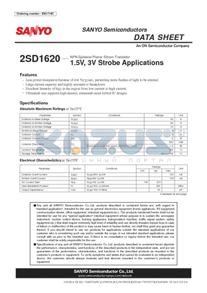 2SD1620 datasheet - 1.5V, 3V Strobe Applications