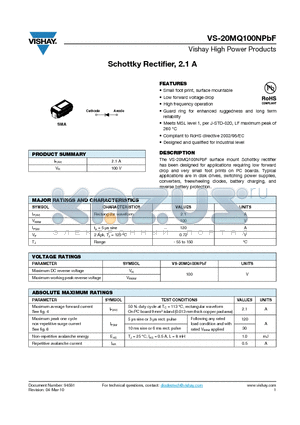 20MQ100NPBF_10 datasheet - Schottky Rectifier, 2.1 A