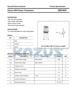 2SD1632 datasheet - Silicon NPN Power Transistors