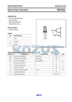 2SD1634 datasheet - Silicon Power Transistors