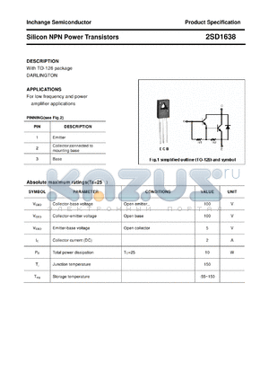 2SD1638 datasheet - Silicon NPN Power Transistors