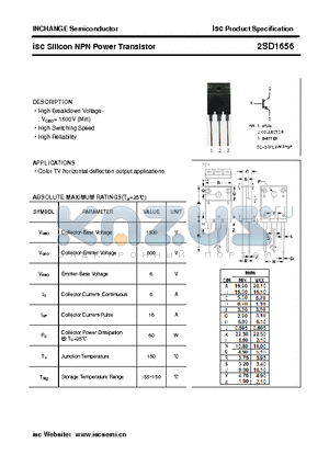 2SD1656 datasheet - isc Silicon NPN Power Transistor