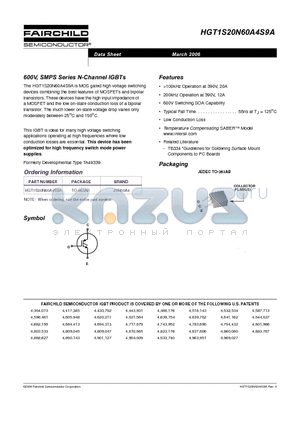 20N60A4 datasheet - 600V, SMPS Series N-Channel IGBTs