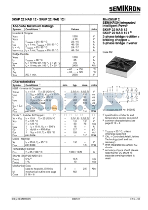 20NAB12 datasheet - 3-phase bridge rectifier braking chopper 3-phase bridge inverter
