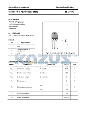 2SD1677 datasheet - Silicon NPN Power Transistors