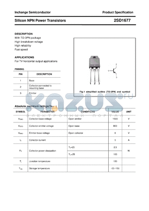 2SD1677 datasheet - Silicon NPN Power Transistors