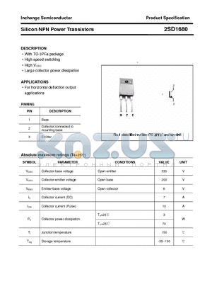 2SD1680 datasheet - Silicon NPN Power Transistors