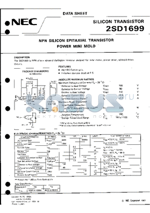 2SD1699 datasheet - NPN SILICON EPITAXIAL TRANSISTOR POWER MINI MOLD