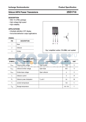 2SD1710 datasheet - Silicon NPN Power Transistors