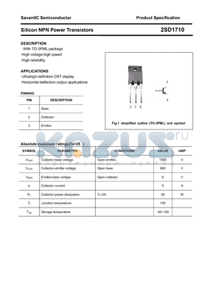 2SD1710 datasheet - Silicon NPN Power Transistors