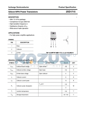 2SD1715 datasheet - Silicon NPN Power Transistors