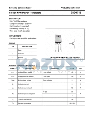 2SD1715 datasheet - Silicon NPN Power Transistors