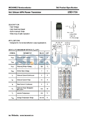 2SD1730 datasheet - isc Silicon NPN Power Transistor