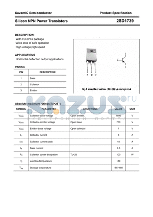 2SD1739 datasheet - Silicon NPN Power Transistors