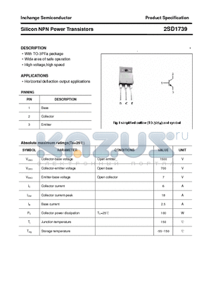 2SD1739 datasheet - Silicon NPN Power Transistors