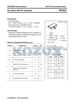 BFS520 datasheet - isc Silicon NPN RF Transistor