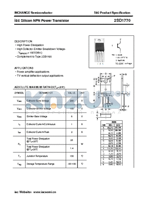 2SD1770 datasheet - isc Silicon NPN Power Transistor