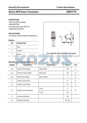 2SD1773 datasheet - Silicon NPN Power Transistors