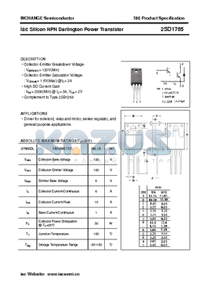 2SD1785 datasheet - isc Silicon NPN Darlington Power Transistor