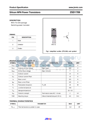 2SD1789 datasheet - Silicon NPN Power Transistors