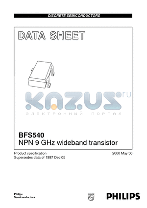 BFS540_00 datasheet - NPN 9 GHz wideband transistor