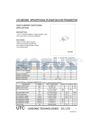 2SD1802_2 datasheet - HIGH CURRENT SWITCHING APPLICATION