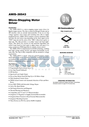 AMIS-30543-D datasheet - Micro-Stepping Motor Driver