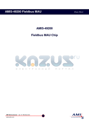 AMIS-49200 datasheet - Fieldbus MAU Chip