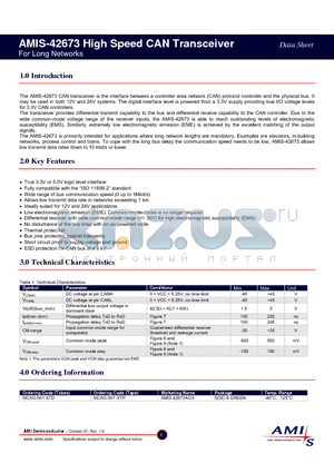 AMIS-42673 datasheet - High Speed CAN Transceiver