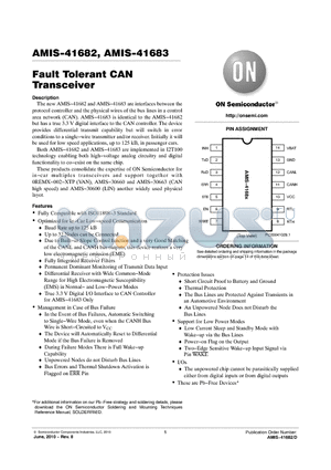 AMIS-41682 datasheet - Fault Tolerant CAN Transceiver