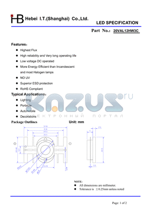 20VAL12HW3C datasheet - LED