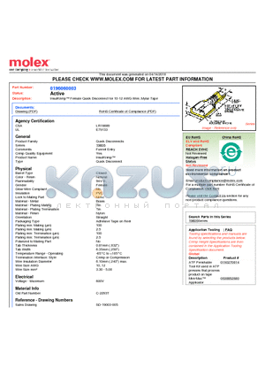 C-2293T datasheet - InsulKrimp Female Quick Disconnect for 10-12 AWG Wire, Mylar Tape