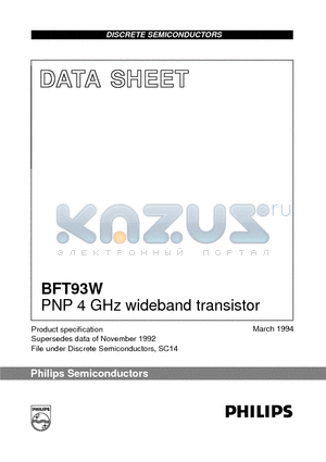 BFT93W datasheet - PNP 4 GHz wideband transistor