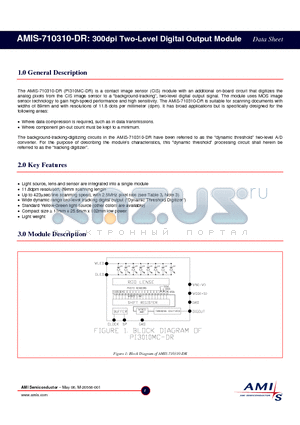 AMIS-710310-DR datasheet - 300dpi Two-Level Digital Output Module
