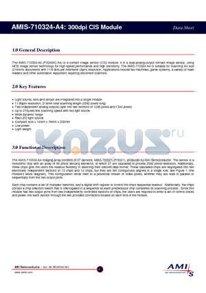 AMIS-710324-A4 datasheet - 300dpi CIS Module