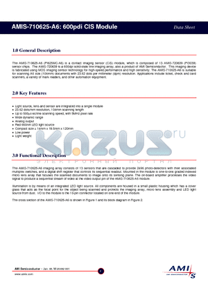 AMIS-710625 datasheet - 600pdi CIS Module