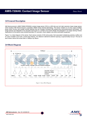 AMIS-720649 datasheet - Contact Image Sensor