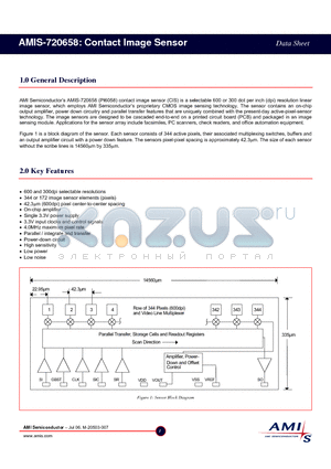 AMIS-720658 datasheet - Contact Image Sensor