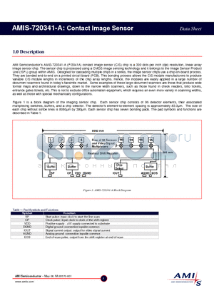 AMIS-720341 datasheet - Contact Image Sensor