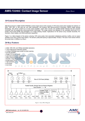 AMIS-722402 datasheet - Contact Image Sensor